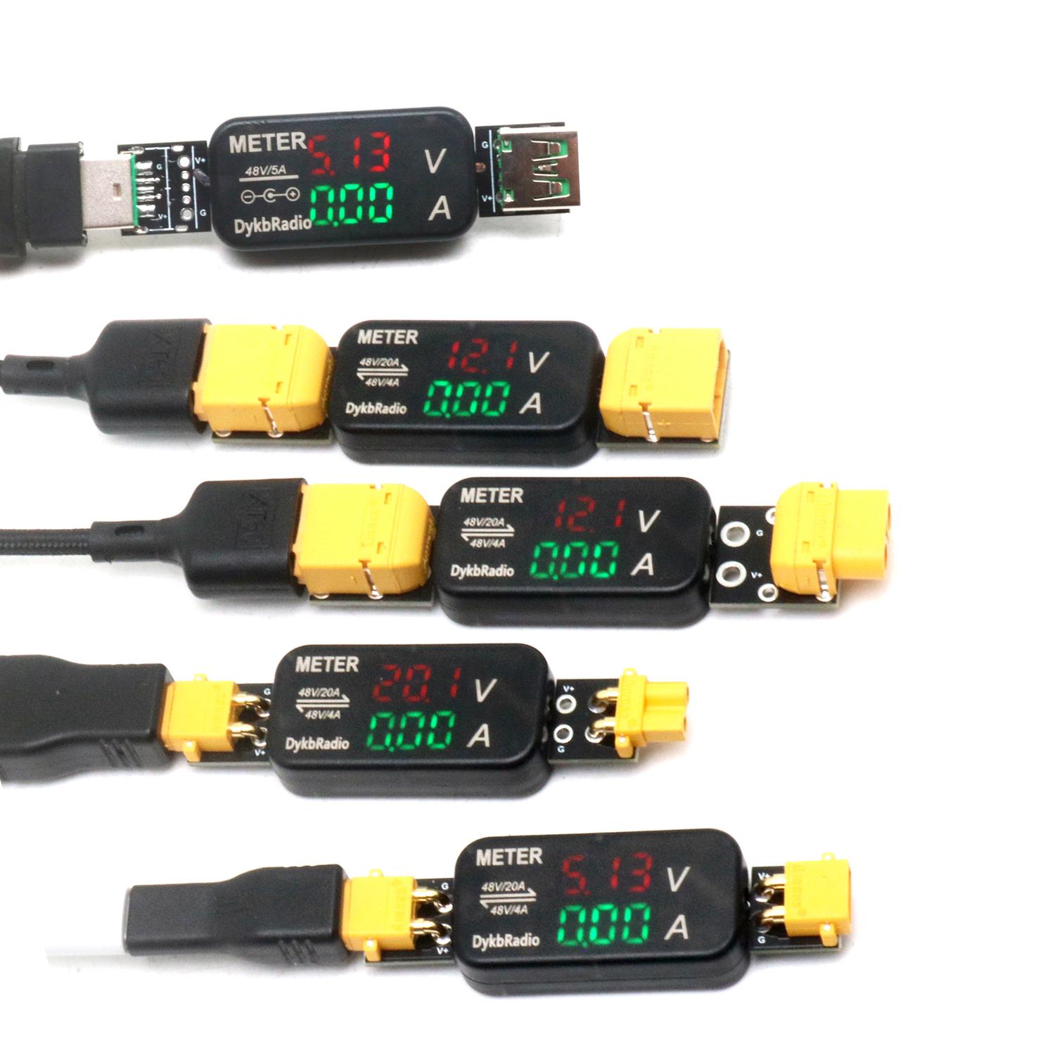 Drone Battery Voltage Checker - USB XT30 XT60 تيار مستمر 20A