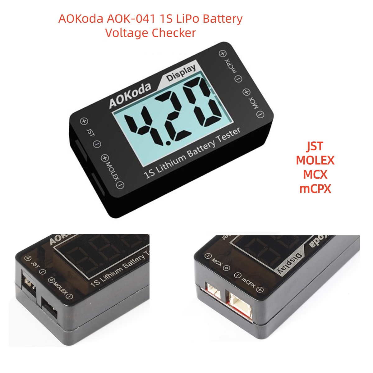 Drone Battery Voltage Checker - جهاز اختبار جهد بطارية ليبو AOKoda