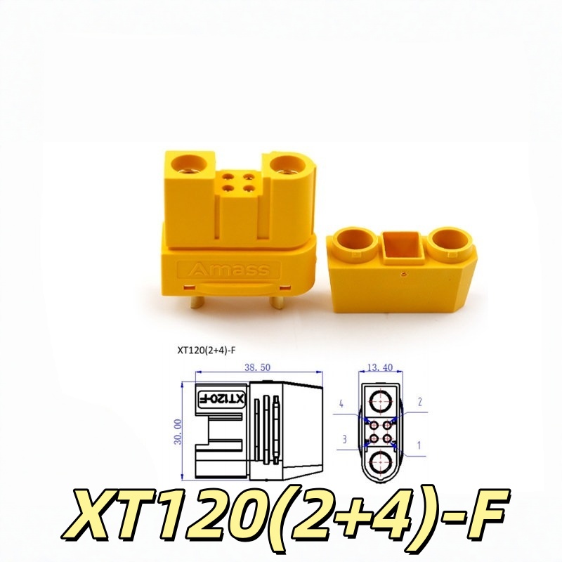 موصل Amass الأصلي XT120(2+4) ع - مراجعة Drone Battery High Voltage وسعره