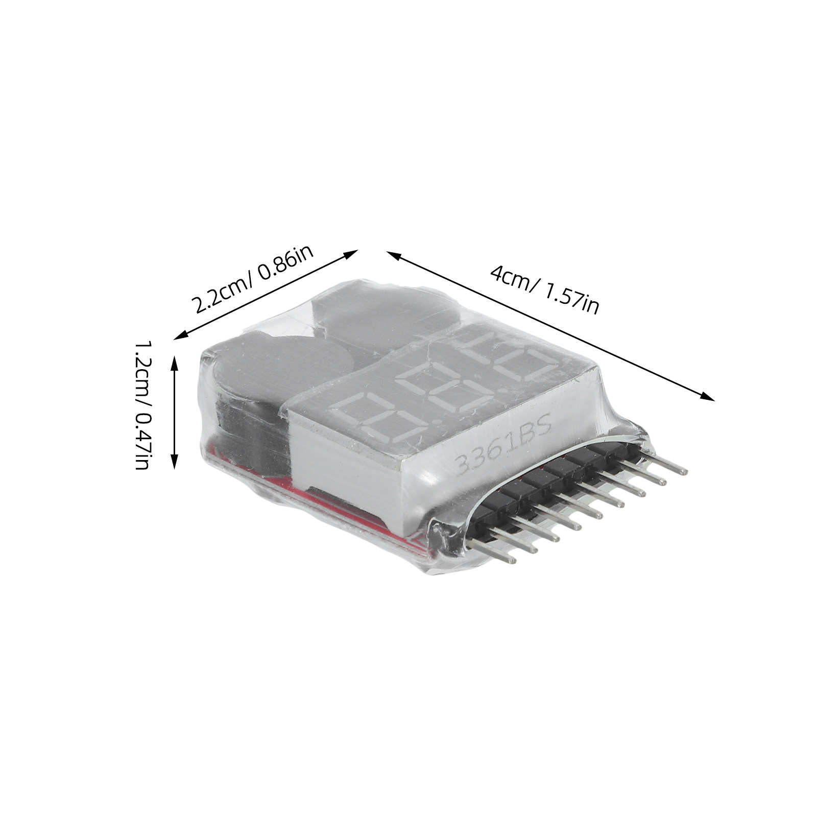 قطعتان من جهاز اختبار فحص جهد  - مراجعة Drone Battery Voltage Checker وسعره
