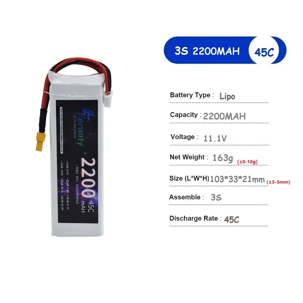 11.1 فولت بطارية ليبو 3S 1500  - مراجعة Drone Battery Li-Ion وسعره